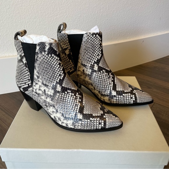 M. GEMI Cavallo Snakeskin Leather Booties Boots size 35 - Picture 4 of 10